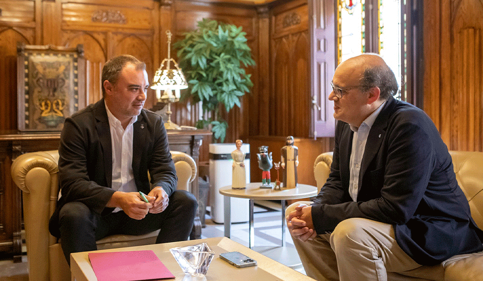 El president de la Cecot, Xavier Panés, es reuneix en visita institucional amb l’alcalde de Terrassa, Jordi Ballart